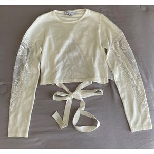 Sweet Rain, Brand New (NWT)White Young Contemporary Mid Top Long Sleeve Sweater